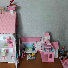 ELC Rosebud Wooden Doll House School Tree & Tree with with Figures & Accessories