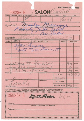 Marilyn monroe signed receipt - monroe,