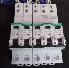 Crabtree Starbreaker 61/B1 RCBO's  30m 40A,  32A, 20A, 16A, 6A ! live tested!