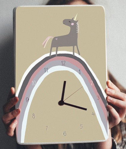 Wooden clock nursery little - wooden,