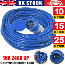 10-25M Waterproof Camping Caravan Motorhome Electric Mains Hook Up Cable 240V