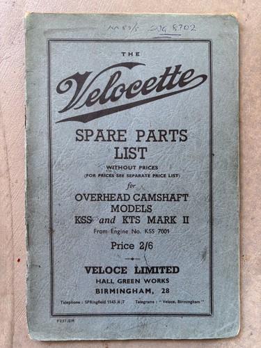 Velocette kss kts parts - velocette,