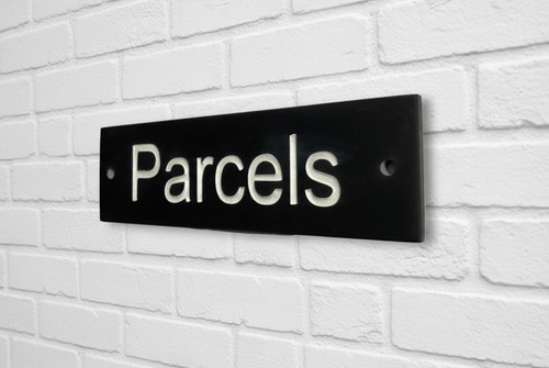 Parcels box sign natural - box, in
