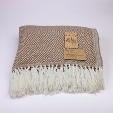 Alpaca Wool Blanket Beige