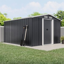 10x 8 ft Apex Heavy-Duty Garden House Tool Shed Outdoor Metal Storage Equipments