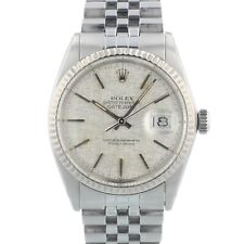 Rolex Datejust 16014 36 mm Silver Linen Dial Steel Fluted Jubilee 1984 Watch