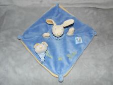 Moulin Roty bunny comforter soft toy  blue blankie Lise et Lulu Lapin rabbit 