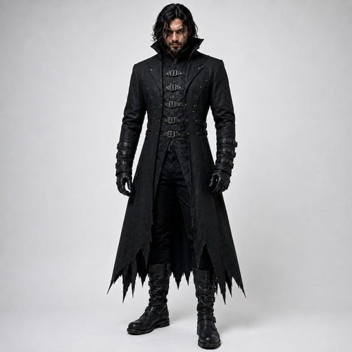Men genuine leather gothic - men's,