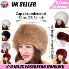 60cm Lady Winter Warm Cossack Hat Russian Style Ski   Soft Fake Fur NEW