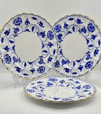 Spode Fine Bone China Set Of 3 x side plates /  Blue Colonel / Y6235-B / Vintage