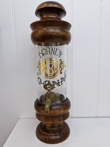 Vintage wood glass brandy - &,