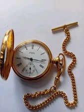 NEAR MINT ATREXA  17 JEWEL HALF HUNTER SWISS MADE VINTAGE POCKET WATCH, WORKING 