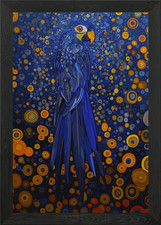 Blue Macaw Parrot in Starry