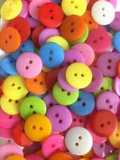 100 buttons 15mm blue pink