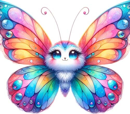 Cartoon butterfly wall - cartoon, art