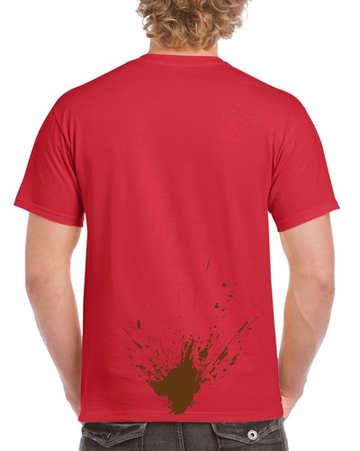 Poo splatter back mens - t, shirt