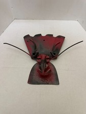 Vintage Hand Made Garden Implements Folk Art Cast Iron Bird Mask Yard Art