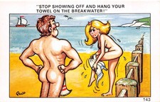 MIXED COMIC POSTCARD  NUDIST