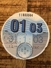 Old Tax Disc January 2003