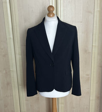 M&S Per Una Navy Blue Lined Smart Casual Work Blazer Jacket - Ladies Size UK 16