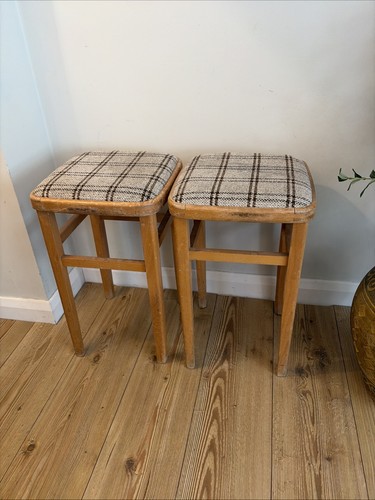 Pair wooden bar stools - pair,