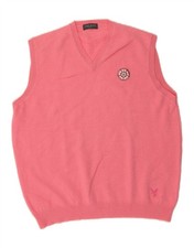 LYLE & SCOTT Mens Vest Tank Top Medium Pink Wool CX11