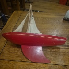 VINTAGE WOODEN STAR SY2 POND YACHT NEEDS TLC