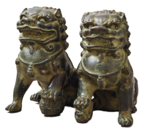 Foo dog lion pair statue - dog,