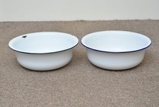 2x old white enameled washing