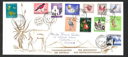 South africa 1961 fdc - south,