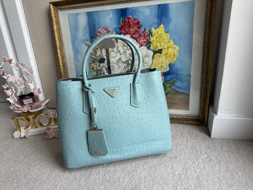 Prada ostrich leather double - leather,