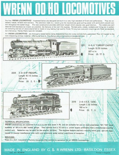 Wrenn gauge gwr - wrenn, lms