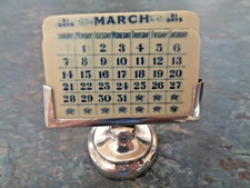 Vintage Stg. Silver Desk Calendar h/m 1919 Chester - Complete with Dates & Days