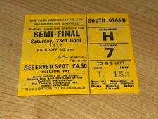 TICKET 1977 Leeds Utd  v Manchester United FA Cup Semi Final - Orange / Black