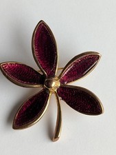 Vintage Magenta Enamel Flower