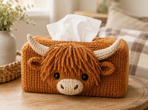 Highland cow tissue box - highland, cover