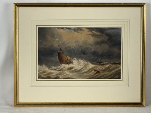 Victorian marine watercolour - marine,