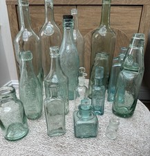 Collection Of antique Glass Bottles- Codd Bottle, Ink Bottles , Cough Syrups Etc