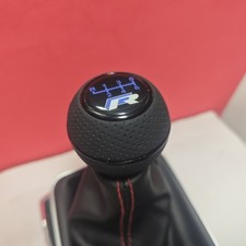 BLACK LEATHER 6SP R SHIFT GEAR KNOB for GOLF MK5 MK6 MK7 MK8 SCIROCCO PASSAT GTI