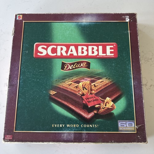 Scrabble deluxe edition wooden - scrabble,