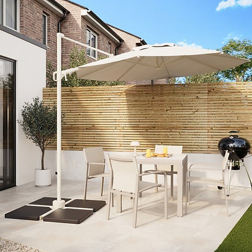 Beige overhanging parasol - beige,