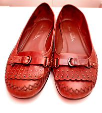 Ladies Leather Light Brown Low Heel Brogue Shoes by Jane Shilton. Size 39/UK 6