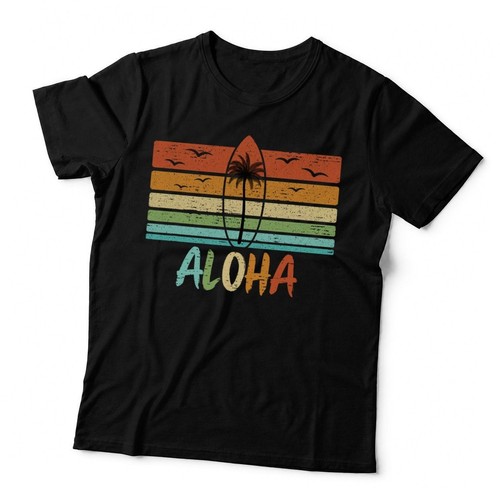 Aloha hawaii retro beach palm - retro,