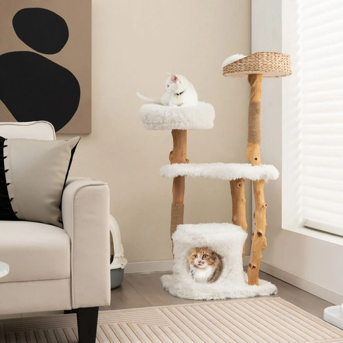 124 tall wooden cat tree - cm,