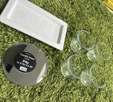 Selection of candle holders bundle plate tealights scented candles mirror glass