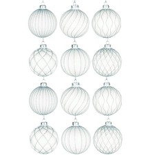 8cm glass baubles - baubles, christmas