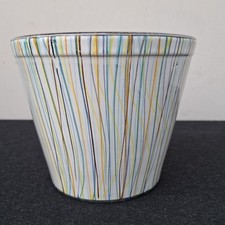 Vintage Retro Mid Century 50s 60s 70s Italy Ceramic Planter Plant Pot Stripe 