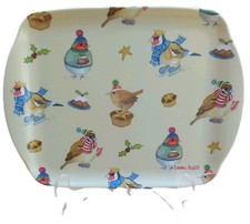 Melamaster Emma Ball Christmas Birds Design Small Melamine Snack Drinks Tray