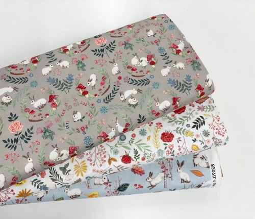 Woodland rabbit fabric cotton - woodland,