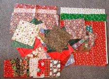 Christmas/ Festive Fabric, Material For Quilting, Sew Projects, bundle, joblot 